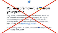 &bdquo;Twitter&ldquo; tokio įspėjimo dėl Ukrainos vėliavų nerašė