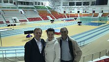 Eimantas Skrabulis ir Turkmėnistano lengvosios atletikos federacijos vadovai