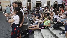 Turistai Romoje