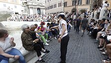 Turistai Romoje