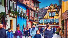 Egisemo (Eguisheim) miestelis Prancūzijoje