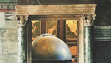 Įėjimas į Sala delle carte geografiche i&scaron; Sala dei Gigli. Lietuvos žemėlapis randasi i&scaron; kairės apačioje