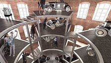 Dujų fabrike &ndash; senovinių automobilių ekspozicija.