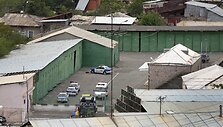 Užimto policijos pastato Jerevane teritorija