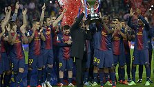 &bdquo;Barcelona&ldquo; komanda &scaron;venčia 2012/13 metų čempionų titulą.