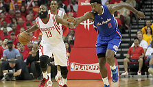 Jamesas Hardenas ir DeAndre Jordanas