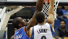 Sergeo Ibaka Blokas Zachui LaVine