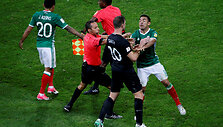 Mu&scaron;tynės tarp Naujosios Zelandijos ir Meksikos futbolininkų