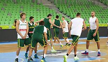 Lietuvos krep&scaron;inio rinktinės treniruotė &bdquo;Stožice&ldquo; arenoje