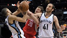 Donatas Motiejūnas mače su &bdquo;Memphis Grizzlies&ldquo;
