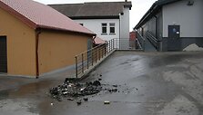 Sudegęs &scaron;iuk&scaron;lių konteineris