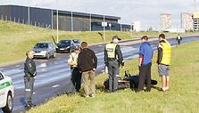 Motorolerio ir automobilio avarija Vilniuje
