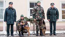 Naujų tarnybinių &scaron;unų perdavimo kinologams ceremonija VSAT būstinėje