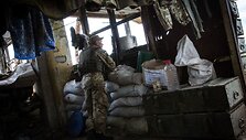 Ukrainiečių kari&scaron;kių prie&scaron;akinė pozicija "Butovka"  &scaron;alia Donecko