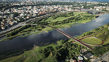Architektai pristato pėsčiųjų tiltų į Nemuno salą projektinius pasiūlymus