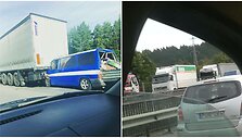 Kam&scaron;čius kelyje į Klaipėdą prie Kauno sukėlė dvi avarijos