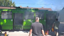 Kaune užsidegė troleibusas