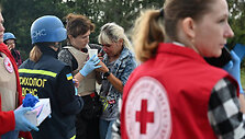 Ap&scaron;audyta humanitarinė kolona Zaporižioje