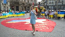 Putino vizitą Milane pasitinkantys protestuotojai