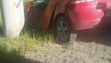 Eismo įvykyje apgadintas automobilis