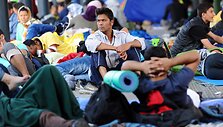 Migrantai Budape&scaron;to geležinkelio stotyje