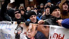 Protestai Maskvoje prie Turkijos ambasados