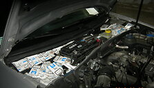 Automobilyje slėptos kontrabandinės cigaretės