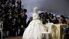 Žydų ortodoksų tuoktuvių ceremonija Izraelyje
