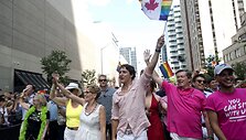 Kanados premjeras Justinas Trudeau dalyvavo Toronto gėjų parade