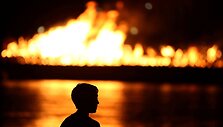 Londone minint 1666-ųjų didžiojo gaisro metines padegta didžiulis medinis miesto maketas
