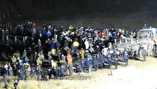 &Scaron;iaurės Dakotoje, spaudžiant &scaron;alčiui, protestuotojai vaikyti vandens patrankomis