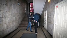 Įtariamasis Gediminas Kontenis atvedamas į akistatą