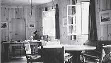 Hitlerio darbo kabinetas mediniuose barakuose Vilkolakio būstinėje 1943 m.
