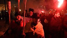 Eitynės su fakelais Ukrainoje