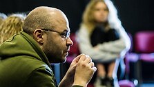 Spektaklio &bdquo;Nežinoma žemė&ldquo; repeticija
