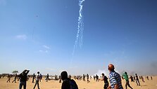 Protestuojantys palestiniečiai