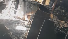 Aurelijos Bujanauskienės &scaron;eimos sudegę namai
