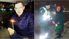 Kauno policijos reidas: pėstiesiems dalijo simbolines žvakutes