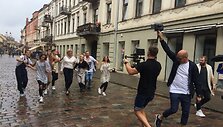 Editos Mildažytės laidos &bdquo;Editos &scaron;ou&ldquo; filmavimo akimirka