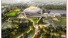 Bendrovės Vilniaus nacionalinis stadionas projekto vizualizacija