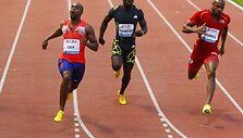 Tysonas Gay (kairėje) ir Asafa Powellas (de&scaron;inėje)