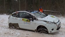 L.Diržininko ir D.Strižano automobilis po avarijos