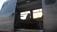 Apgadintas mikroautobusas