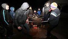 Pirtis, maudynės ir ledas Žagarėje