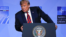 Donaldo Trumpo spaudos konferencija Briuselyje