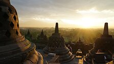 Borobuduro &scaron;ventykloje saulės pasitikimas