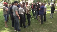 Protestuojantys elektrinės darbininkai