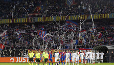 &bdquo;Basel&ldquo; &ndash; &bdquo;Žalgiris&ldquo; rungtynių &Scaron;veicarijoje akimirka.