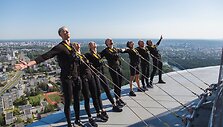Treniruotė surengta atviroje Vilniaus televizijos bok&scaron;to apžvalgos aik&scaron;telėje.