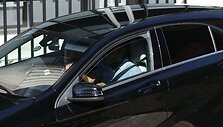Cristiano Ronaldo &scaron;iuo automobiliu atvyko į teismą Madride.